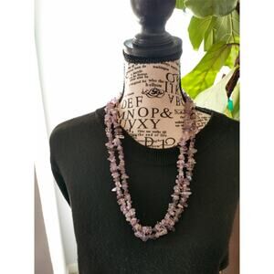 24.5" Long Amethyst Necklace Beautiful Purple Royal Regal